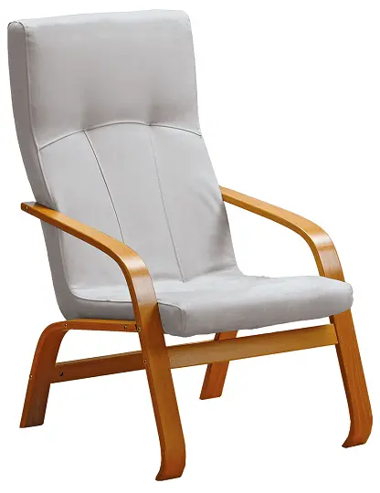 RO - 09 křeslo čalouněné koženkou Holy, dřevěné HOLY SA 3 - koženka světle šedá